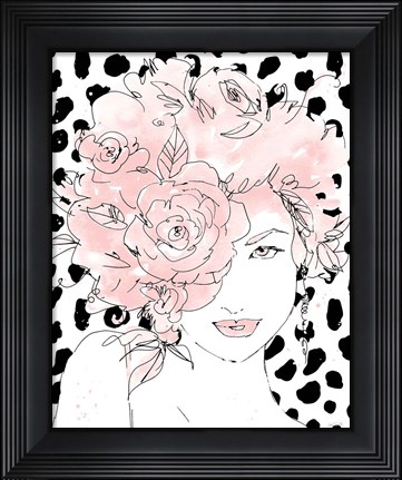 Framed Floral Figures IV Blush Print