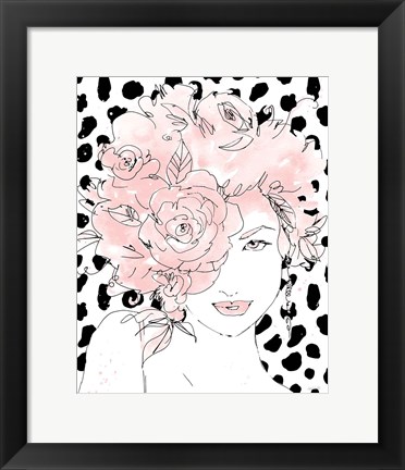 Framed Floral Figures IV Blush Print