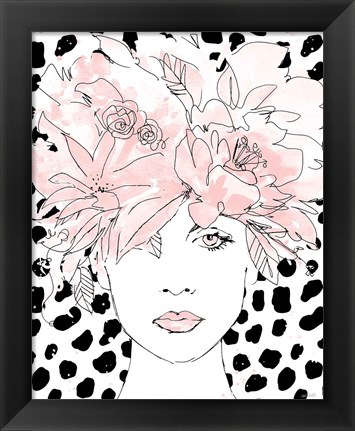 Framed Floral Figures III Blush Print