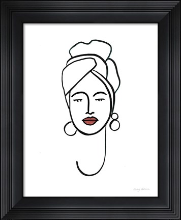 Framed Beauty II Coral Lips Print