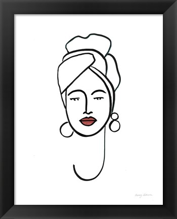 Framed Beauty II Coral Lips Print