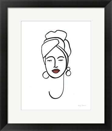 Framed Beauty II Coral Lips Print