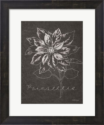 Framed Black and White Chalkboard Christmas IV Print