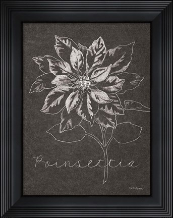 Framed Black and White Chalkboard Christmas IV Print