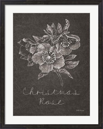 Framed Black and White Chalkboard Christmas III Print