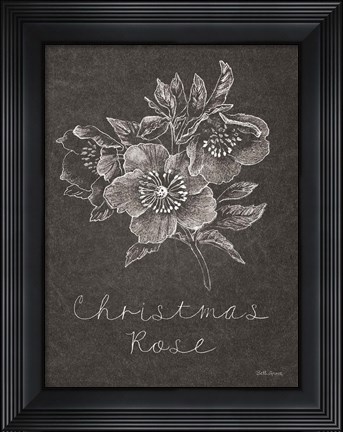Framed Black and White Chalkboard Christmas III Print