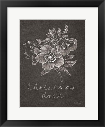 Framed Black and White Chalkboard Christmas III Print