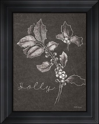 Framed Black and White Chalkboard Christmas II Print
