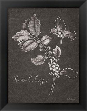 Framed Black and White Chalkboard Christmas II Print