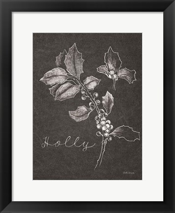 Framed Black and White Chalkboard Christmas II Print