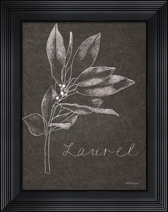 Framed Black and White Chalkboard Christmas I Print