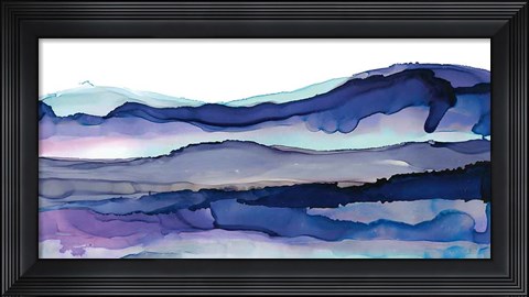 Framed Coastal Ink I Blue Crop Print