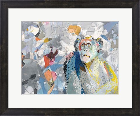 Framed Abstract Chimpanzee Print