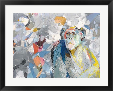 Framed Abstract Chimpanzee Print