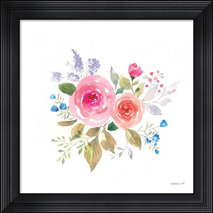 Framed Lush Roses VI Print