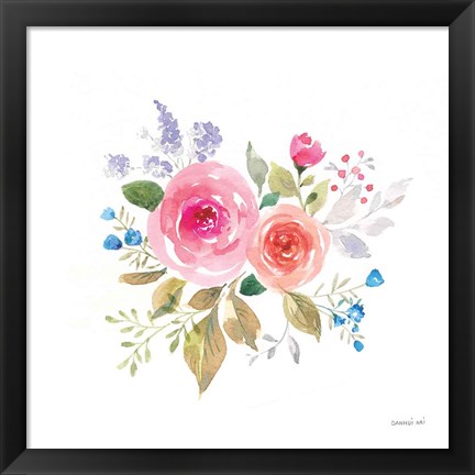 Framed Lush Roses VI Print