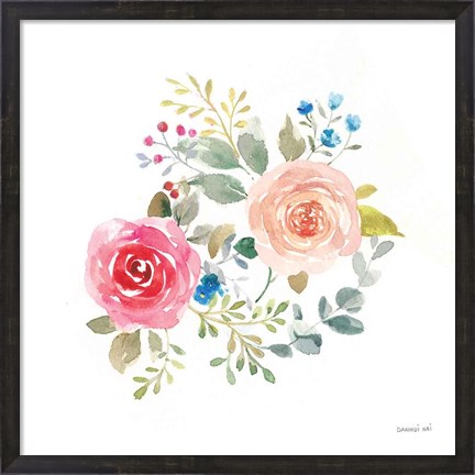 Framed Lush Roses V Print
