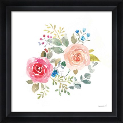 Framed Lush Roses V Print