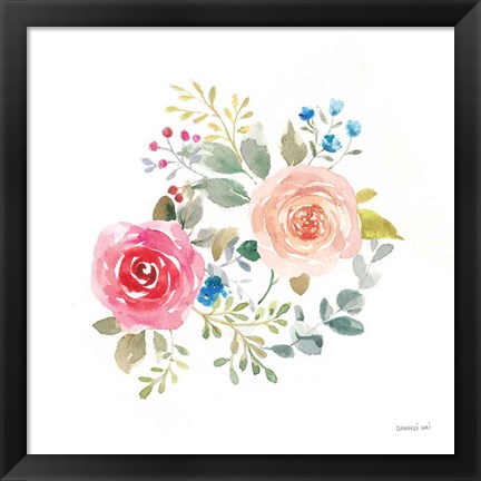 Framed Lush Roses V Print