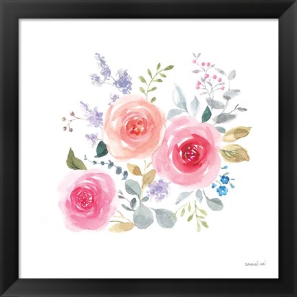 Framed Lush Roses IV Print