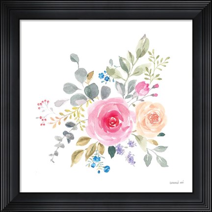 Framed Lush Roses III Print