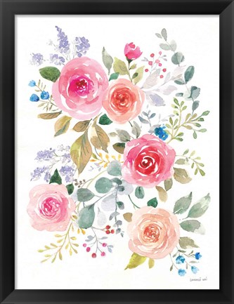 Framed Lush Roses II Print