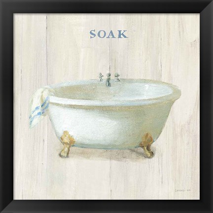 Framed Farmhouse Bathtub Soak Print