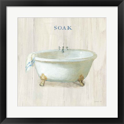 Framed Farmhouse Bathtub Soak Print