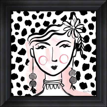 Framed Pretty Faces I Pink Print