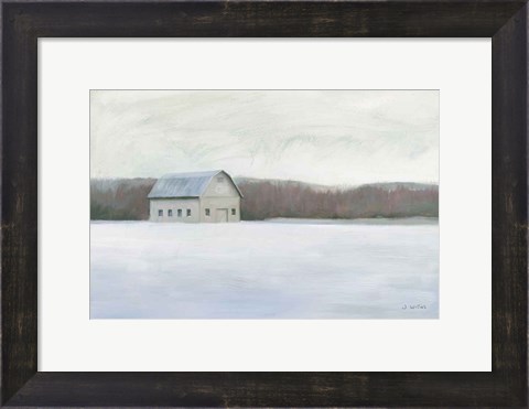 Framed Winter Barn Print