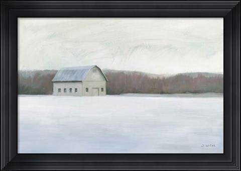 Framed Winter Barn Print