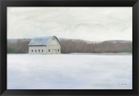 Framed Winter Barn Print