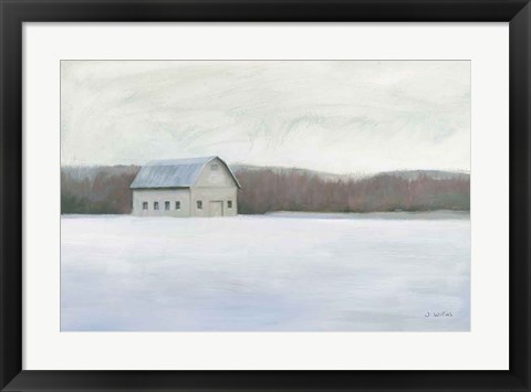 Framed Winter Barn Print