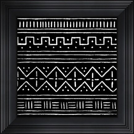 Framed Jungle Love Pattern V Sq II BW Print