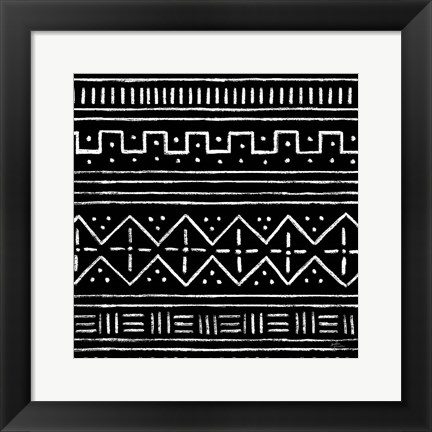 Framed Jungle Love Pattern V Sq II BW Print