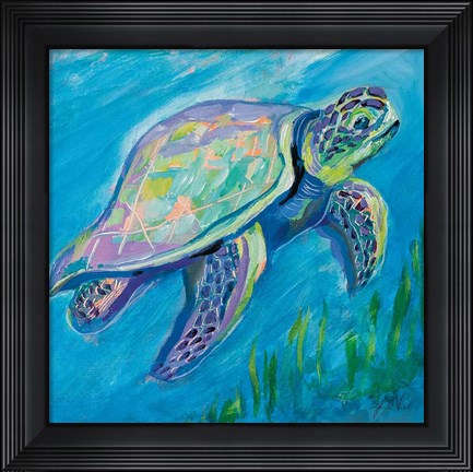 Framed Sea Turtle Swim Print
