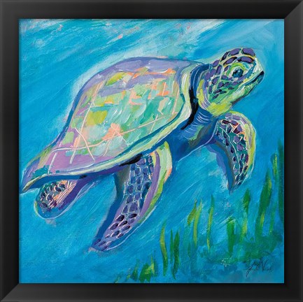 Framed Sea Turtle Swim Print