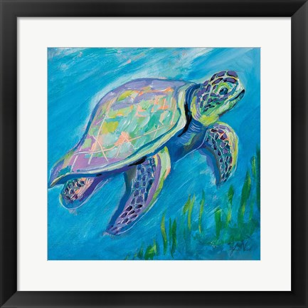 Framed Sea Turtle Swim Print