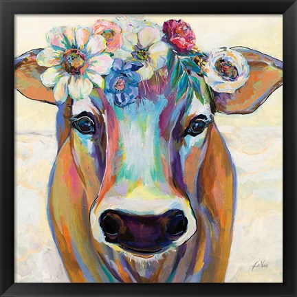 Framed Beau with Flowers Print