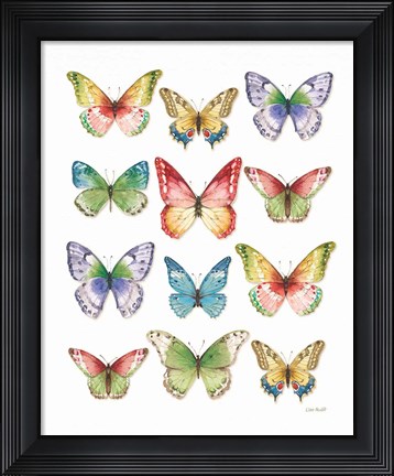 Framed Colorful Breeze Butterflies Print