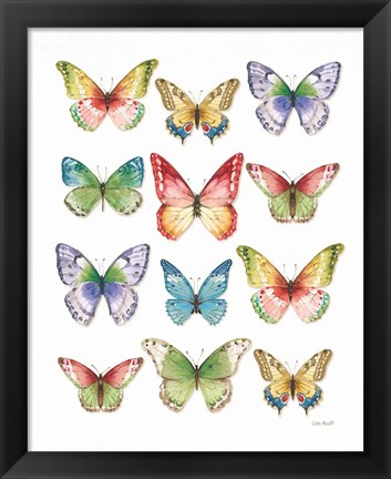 Framed Colorful Breeze Butterflies Print