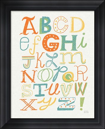 Framed Funky Letters Bright Print