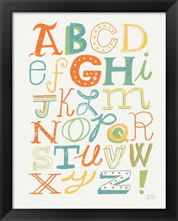 Framed Funky Letters Bright Print