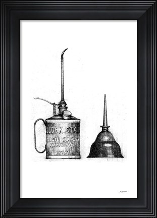 Framed Oil Cans Print