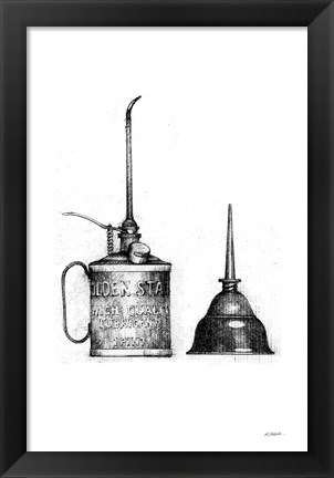 Framed Oil Cans Print