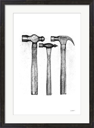 Framed Hammers Print