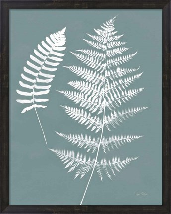 Framed Nature by the Lake Ferns V Gray Mist Crop Print