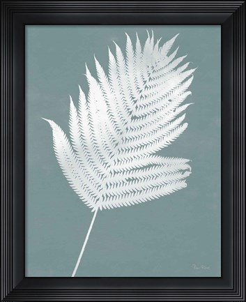 Framed Nature by the Lake Ferns III Gray Mist Crop Print