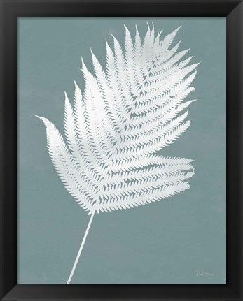 Framed Nature by the Lake Ferns III Gray Mist Crop Print