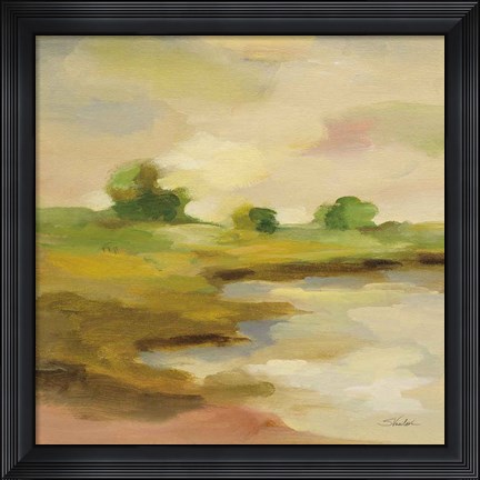 Framed Chartreuse Fields II Print